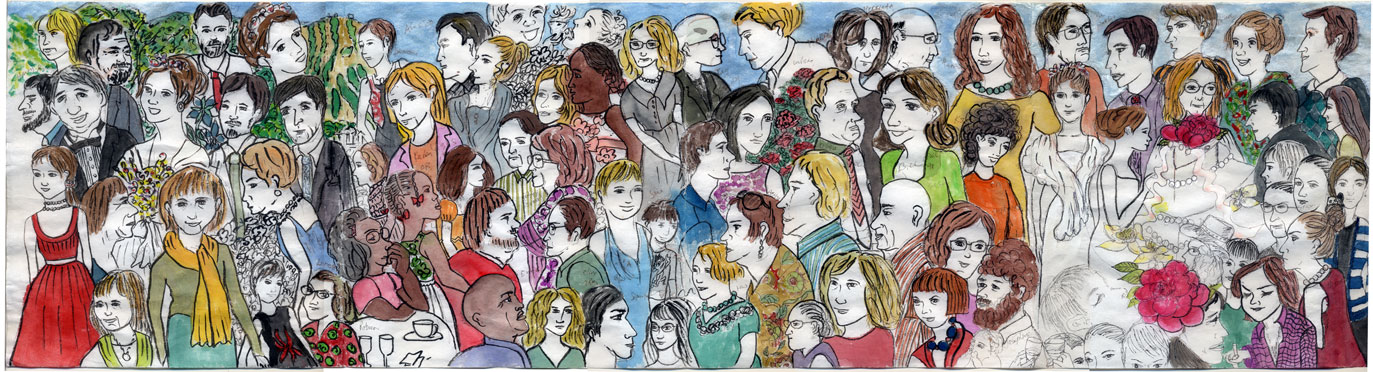 drawing of people at Chelsea's Wedding 2010